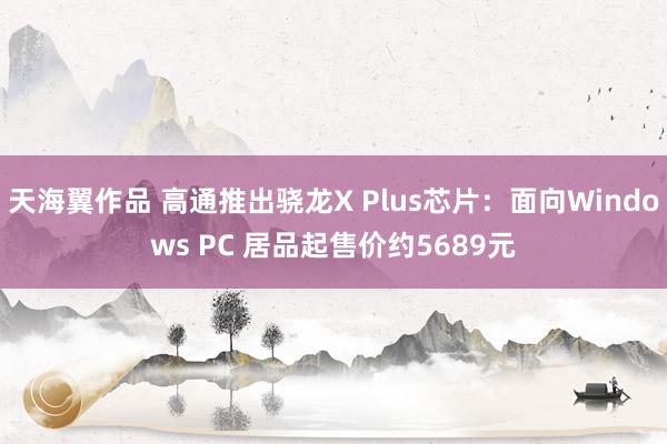 天海翼作品 高通推出骁龙X Plus芯片：面向Windows PC 居品起售价约5689元