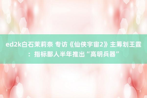 ed2k白石茉莉奈 专访《仙侠宇宙2》主筹划王霆：指标鄙人半年推出“高明兵器”