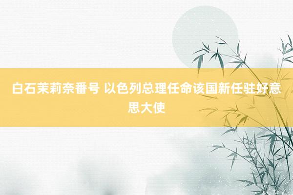 白石茉莉奈番号 以色列总理任命该国新任驻好意思大使