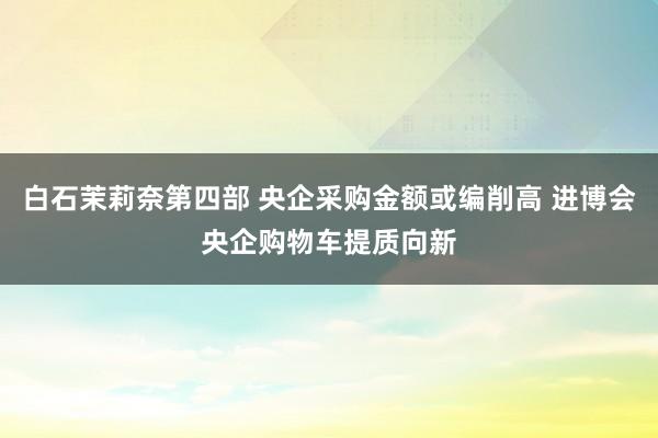 白石茉莉奈第四部 央企采购金额或编削高 进博会央企购物车提质向新