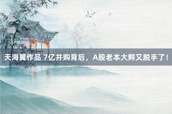 天海翼作品 7亿并购背后，A股老本大鳄又脱手了！