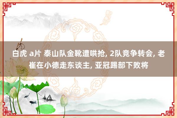 白虎 a片 泰山队金靴遭哄抢, 2队竞争转会, 老崔在小德走东谈主, 亚冠踢部下败将