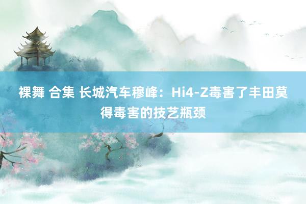 裸舞 合集 长城汽车穆峰：Hi4-Z毒害了丰田莫得毒害的技艺瓶颈