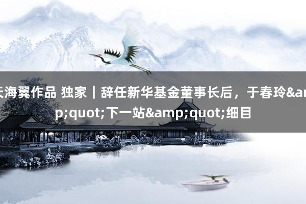 天海翼作品 独家｜辞任新华基金董事长后，于春玲&quot;下一站&quot;细目
