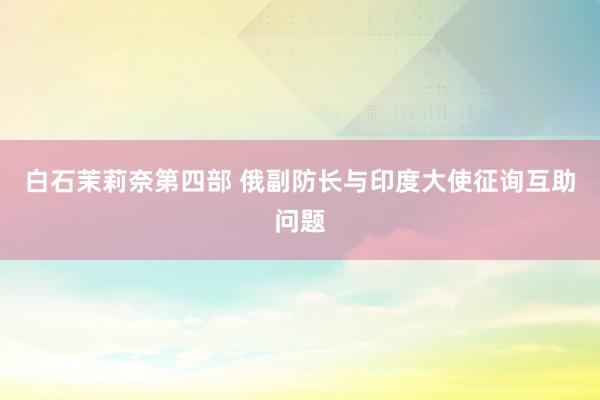白石茉莉奈第四部 俄副防长与印度大使征询互助问题