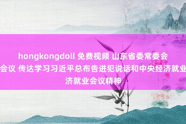hongkongdoll 免费视频 山东省委常委会召开扩大会议 传达学习习近平总布告进犯说话和中央经济就业会议精神