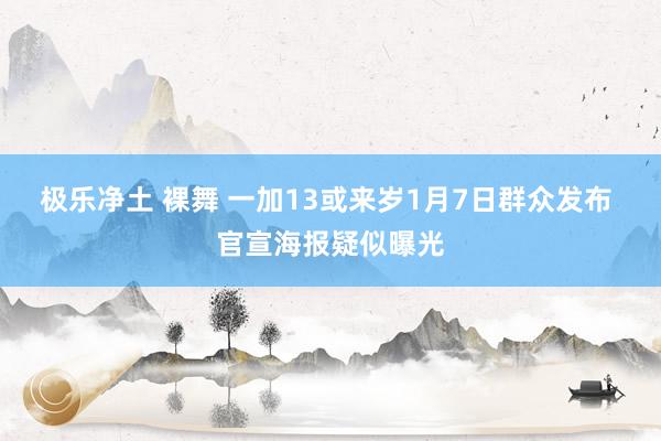 极乐净土 裸舞 一加13或来岁1月7日群众发布 官宣海报疑似曝光