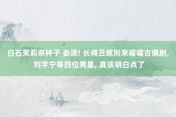 白石茉莉奈种子 委派! 长得丑就别来嚯嚯古偶剧, 刘宇宁等四位男星, 真该明白点了
