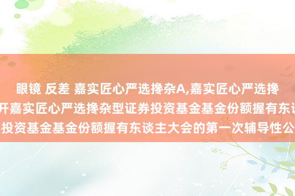 眼镜 反差 嘉实匠心严选搀杂A,嘉实匠心严选搀杂C: 对于以通信方式召开嘉实匠心严选搀杂型证券投资基金基金份额握有东谈主大会的第一次辅导性公告