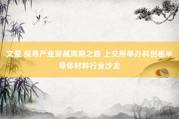 文爱 探寻产业穿越周期之路 上交所举办科创板半导体材料行业沙龙