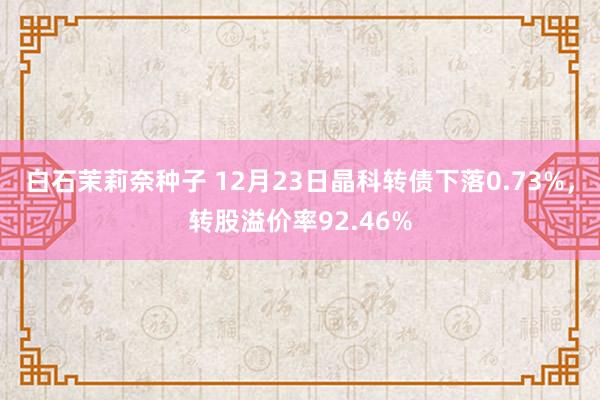 白石茉莉奈种子 12月23日晶科转债下落0.73%，转股溢价率92.46%