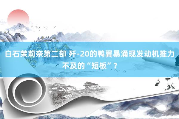 白石茉莉奈第二部 歼-20的鸭翼暴涌现发动机推力不及的“短板”？