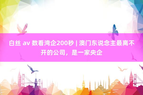 白丝 av 数看湾企200秒 | 澳门东说念主最离不开的公司，是一家央企