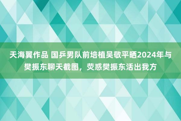 天海翼作品 国乒男队前培植吴敬平晒2024年与樊振东聊天截图，荧惑樊振东活出我方