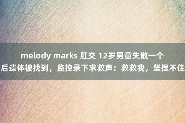 melody marks 肛交 12岁男童失散一个月后遗体被找到，监控录下求救声：救救我，坚捏不住了