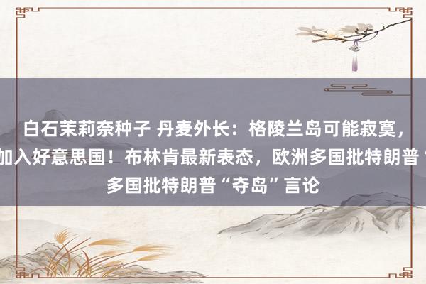 白石茉莉奈种子 丹麦外长：格陵兰岛可能寂寞，但不太可能加入好意思国！布林肯最新表态，欧洲多国批特朗普“夺岛”言论