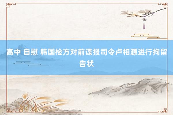 高中 自慰 韩国检方对前谍报司令卢相源进行拘留告状