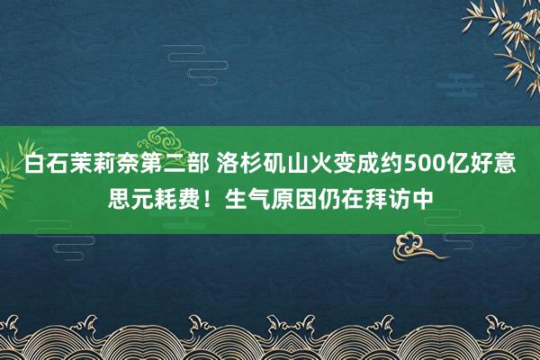 白石茉莉奈第二部 洛杉矶山火变成约500亿好意思元耗费！生气原因仍在拜访中
