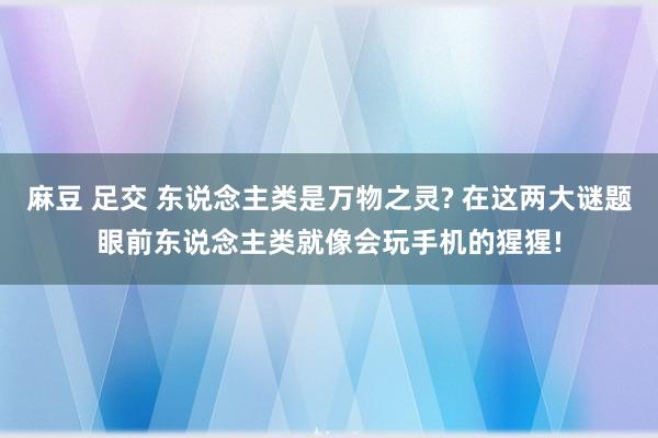 麻豆 足交 东说念主类是万物之灵? 在这两大谜题眼前东说念主类就像会玩手机的猩猩!