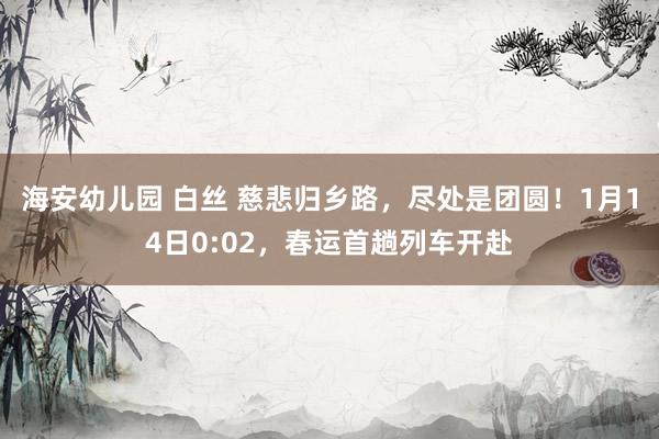 海安幼儿园 白丝 慈悲归乡路，尽处是团圆！1月14日0:02，春运首趟列车开赴