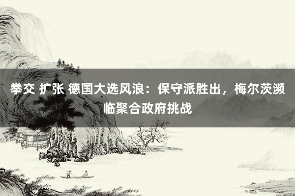 拳交 扩张 德国大选风浪：保守派胜出，梅尔茨濒临聚合政府挑战