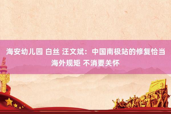 海安幼儿园 白丝 汪文斌：中国南极站的修复恰当海外规矩 不消要关怀
