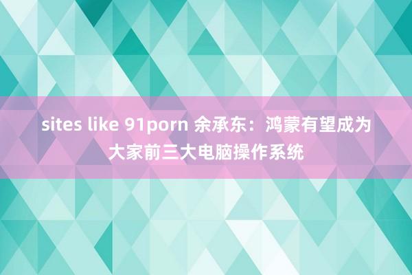 sites like 91porn 余承东：鸿蒙有望成为大家前三大电脑操作系统