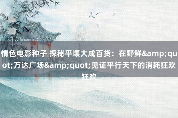 情色电影种子 探秘平壤大成百货：在野鲜&quot;万达广场&quot;见证平行天下的消耗狂欢