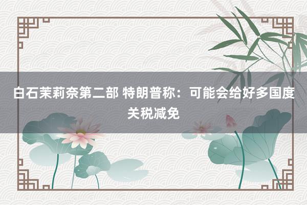 白石茉莉奈第二部 特朗普称：可能会给好多国度关税减免