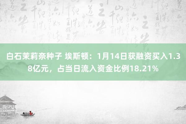 白石茉莉奈种子 埃斯顿：1月14日获融资买入1.38亿元，占当日流入资金比例18.21%