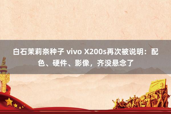 白石茉莉奈种子 vivo X200s再次被说明：配色、硬件、影像，齐没悬念了