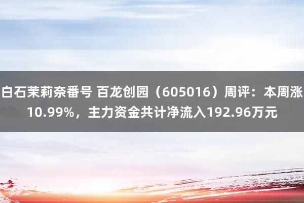 白石茉莉奈番号 百龙创园（605016）周评：本周涨10.99%，主力资金共计净流入192.96万元