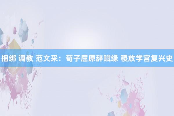 捆绑 调教 范文采：荀子屈原辞赋缘 稷放学宫复兴史