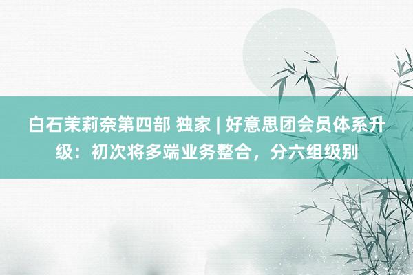 白石茉莉奈第四部 独家 | 好意思团会员体系升级：初次将多端业务整合，分六组级别