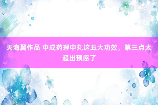 天海翼作品 中成药理中丸这五大功效，第三点太超出预感了
