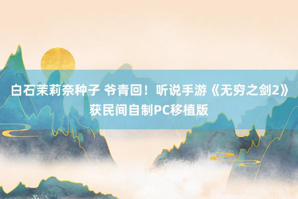 白石茉莉奈种子 爷青回！听说手游《无穷之剑2》获民间自制PC移植版