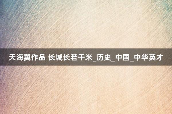 天海翼作品 长城长若干米_历史_中国_中华英才