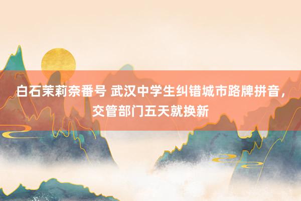 白石茉莉奈番号 武汉中学生纠错城市路牌拼音，交管部门五天就换新