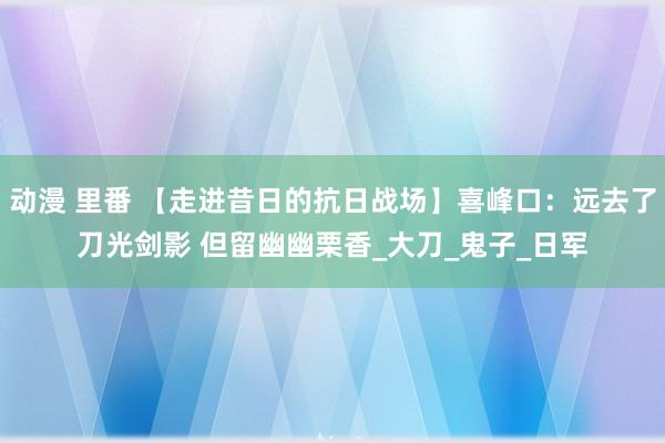 动漫 里番 【走进昔日的抗日战场】喜峰口：远去了刀光剑影 但留幽幽栗香_大刀_鬼子_日军