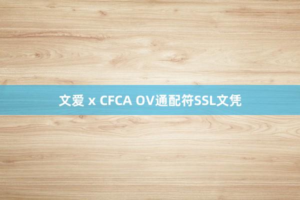 文爱 x CFCA OV通配符SSL文凭