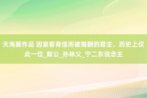 天海翼作品 因宴客背信而被推翻的君主，历史上仅此一位_献公_孙林父_宁二东说念主