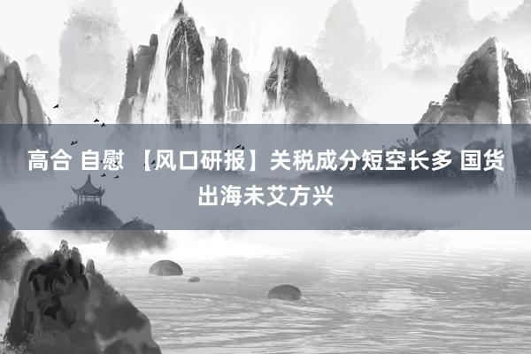 高合 自慰 【风口研报】关税成分短空长多 国货出海未艾方兴