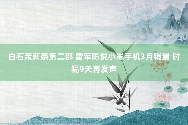 白石茉莉奈第二部 雷军陈说小米手机3月销量 时隔9天再发声