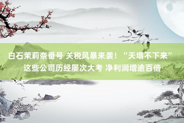白石茉莉奈番号 关税风暴来袭！“天塌不下来” 这些公司历经屡次大考 净利润增逾百倍