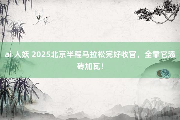 ai 人妖 2025北京半程马拉松完好收官，全靠它添砖加瓦！
