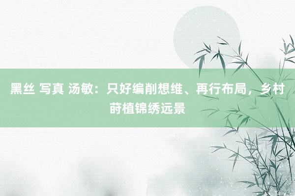 黑丝 写真 汤敏：只好编削想维、再行布局，乡村莳植锦绣远景