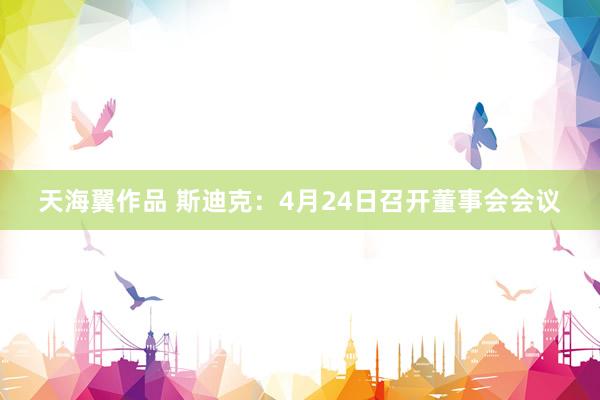 天海翼作品 斯迪克：4月24日召开董事会会议